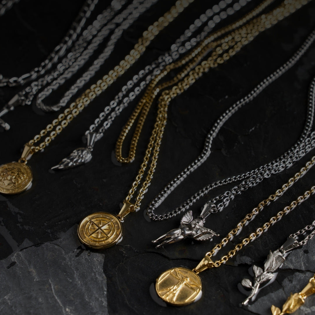 CNSTNT best-selling men's silver and gold necklaces