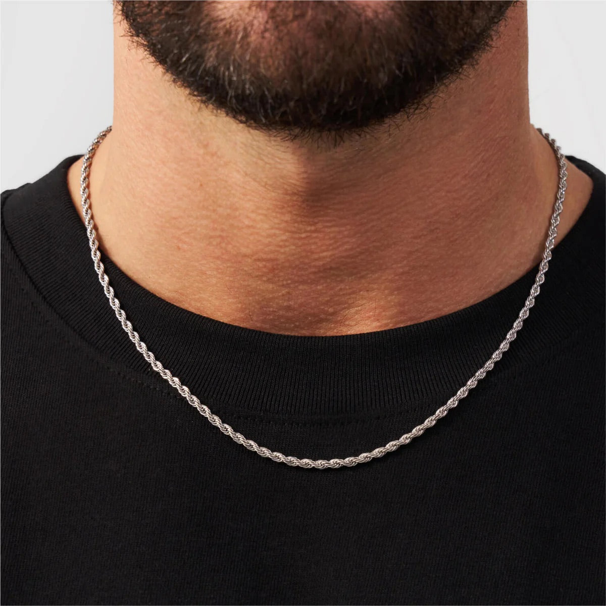 3mm Silver rope chain (unisex)