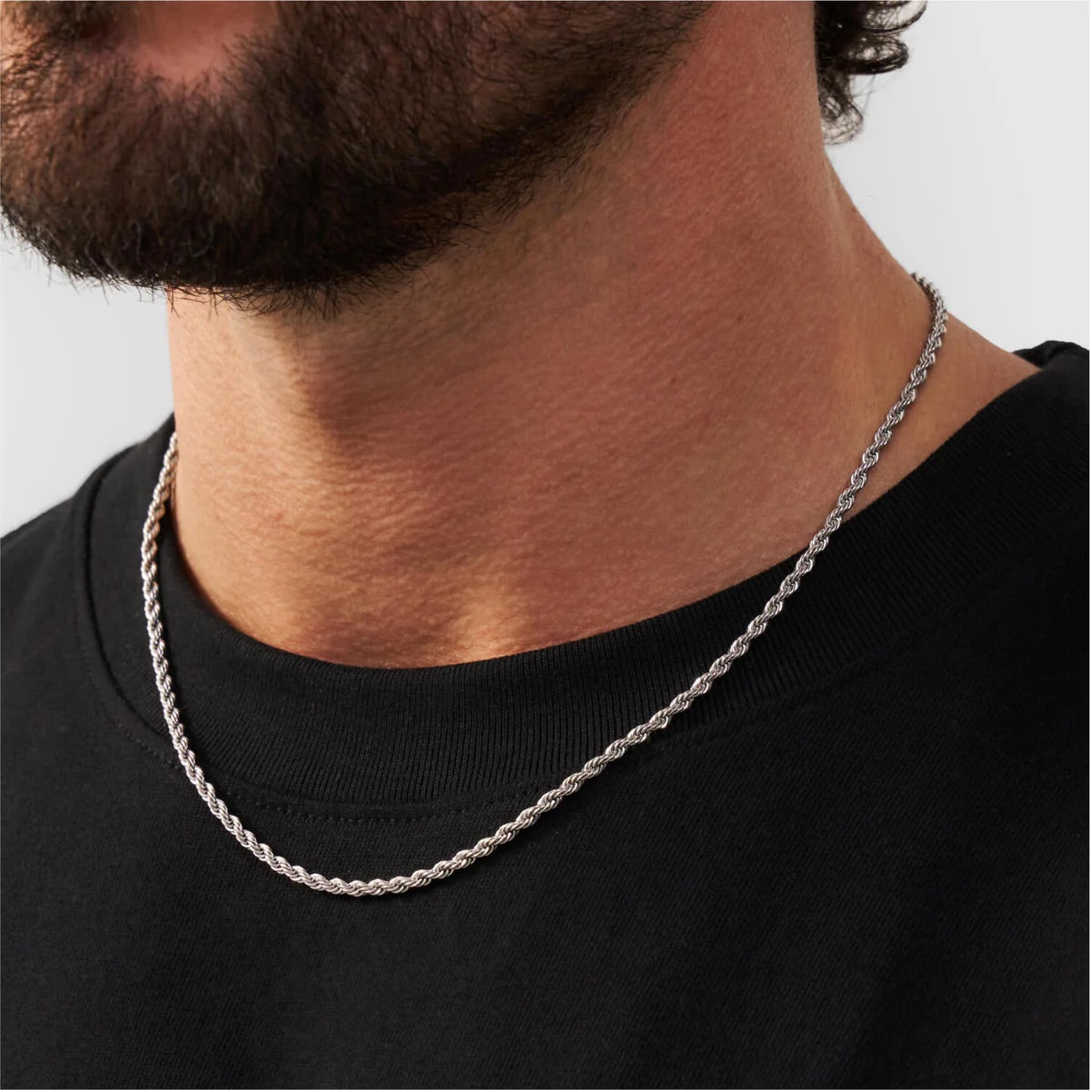 3mm Silver rope chain (unisex)