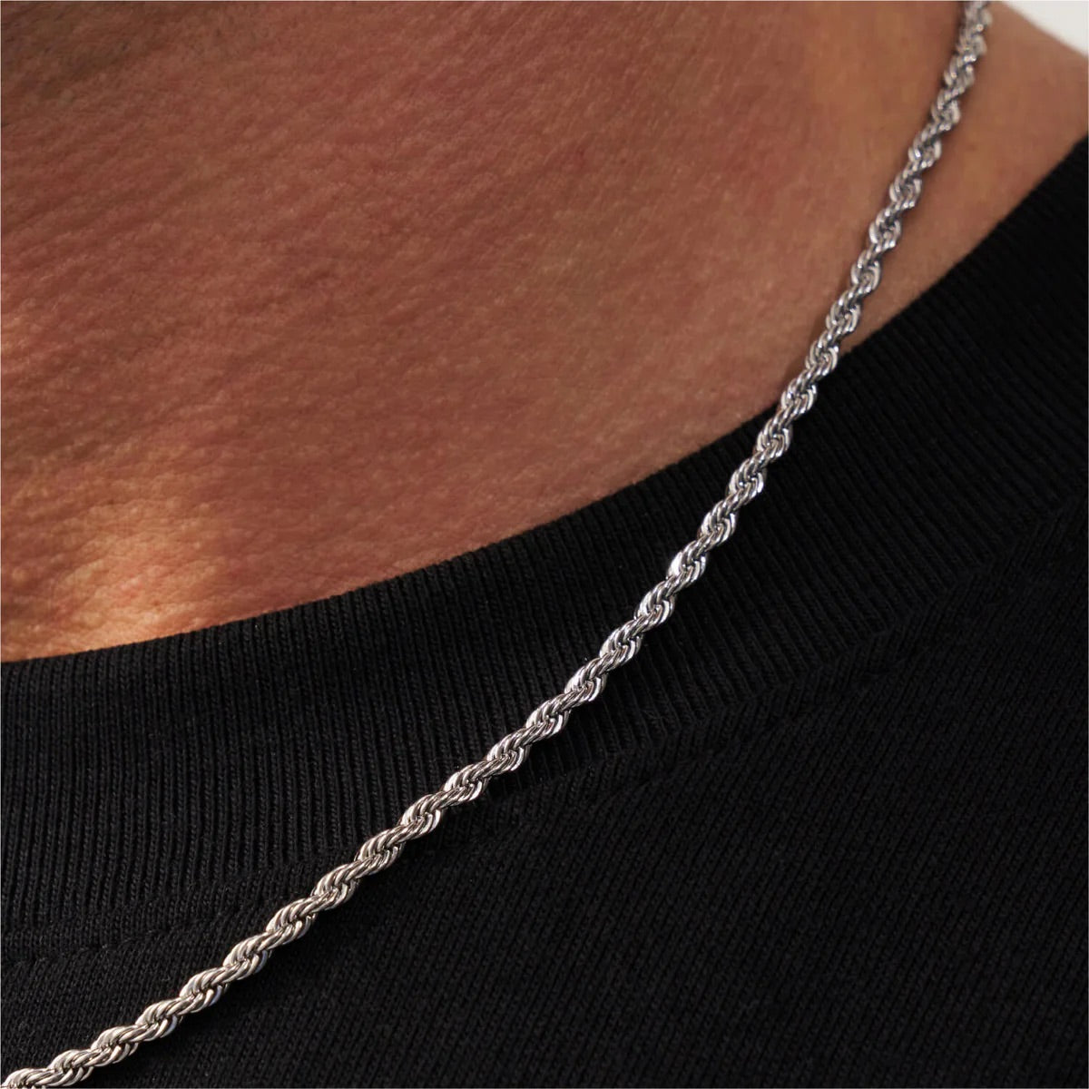 3mm Silver rope chain (unisex)