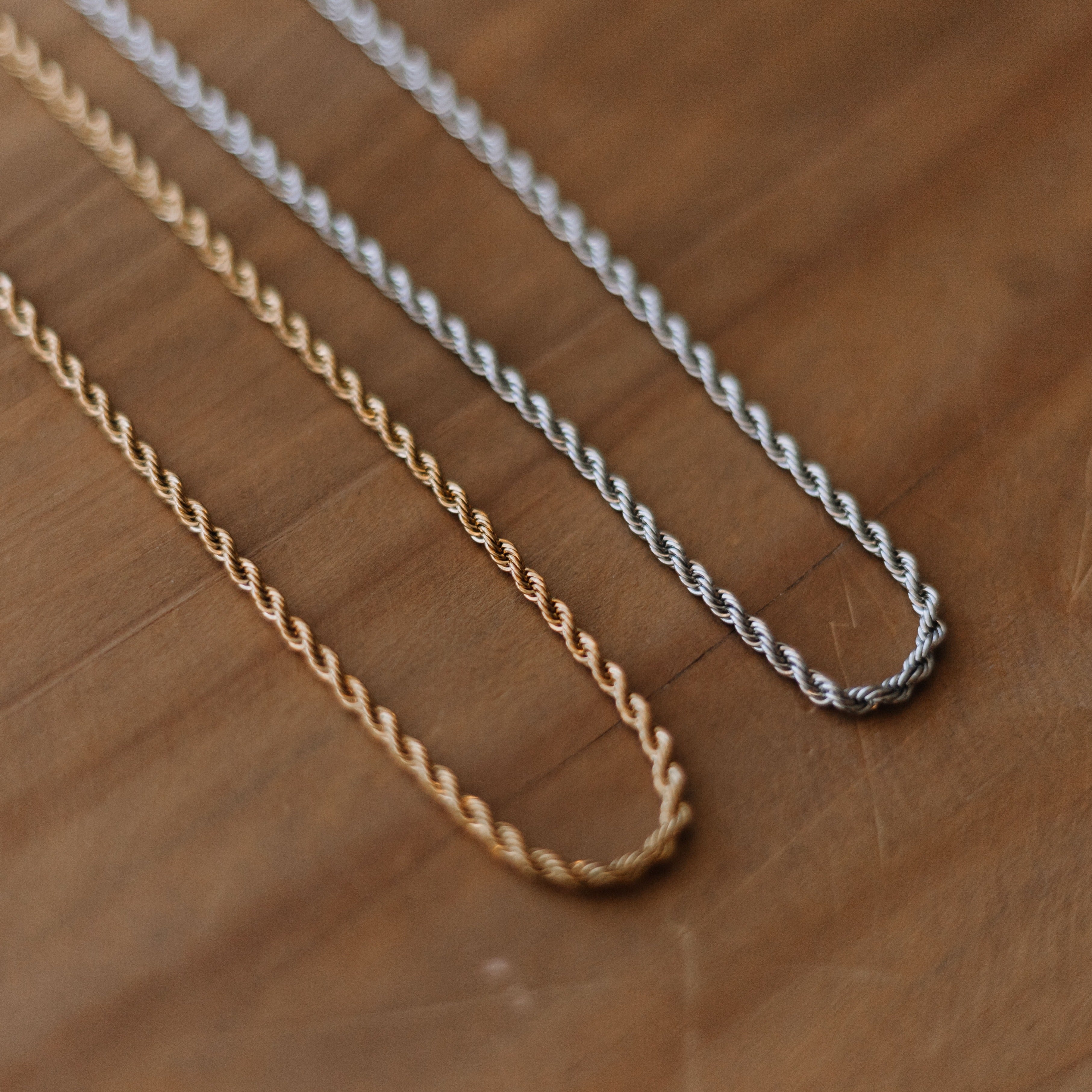 3mm Silver rope chain (unisex)