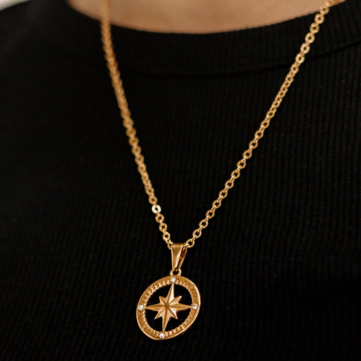 Gold North Star Necklace