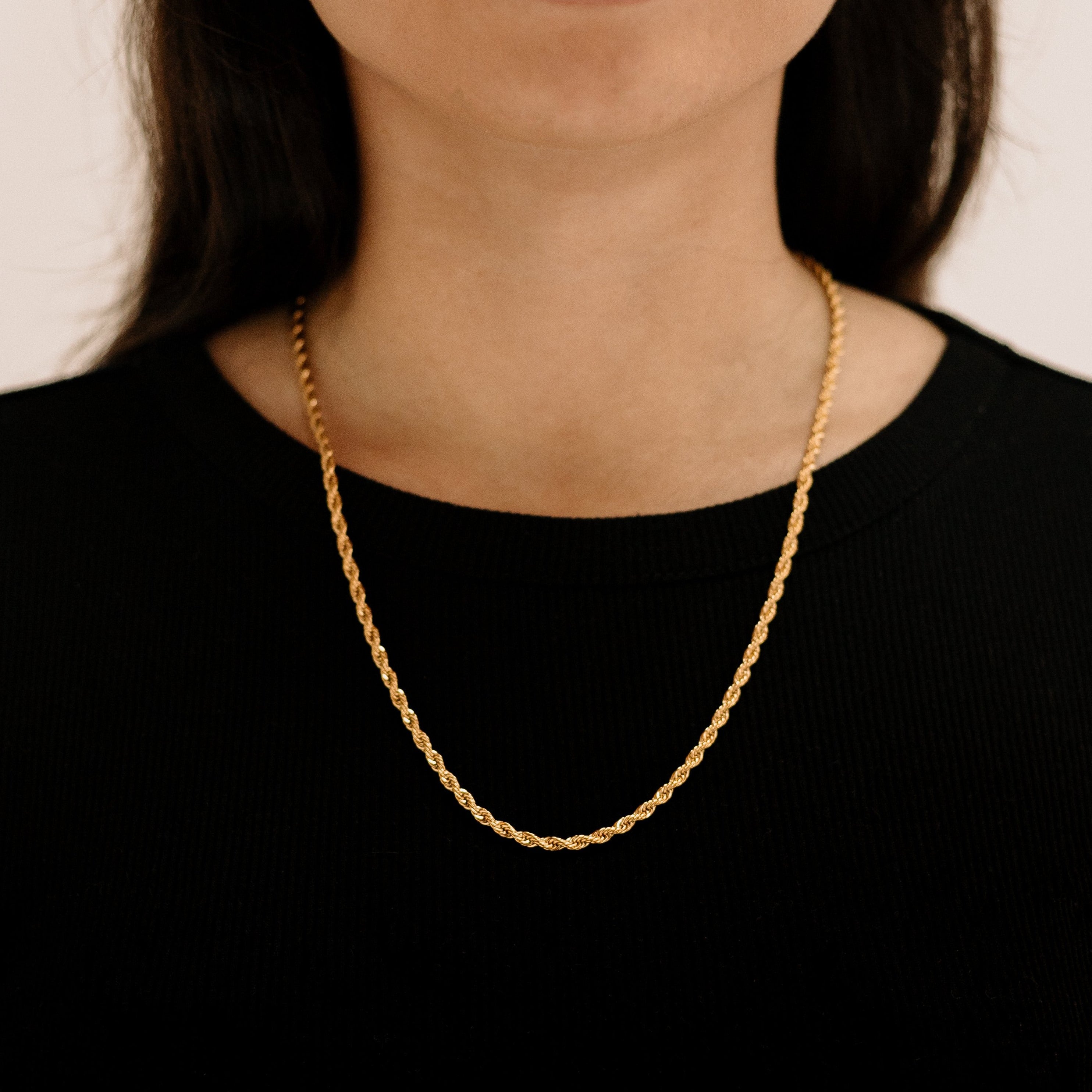 3mm Gold rope chain (unisex) – CNSTNT