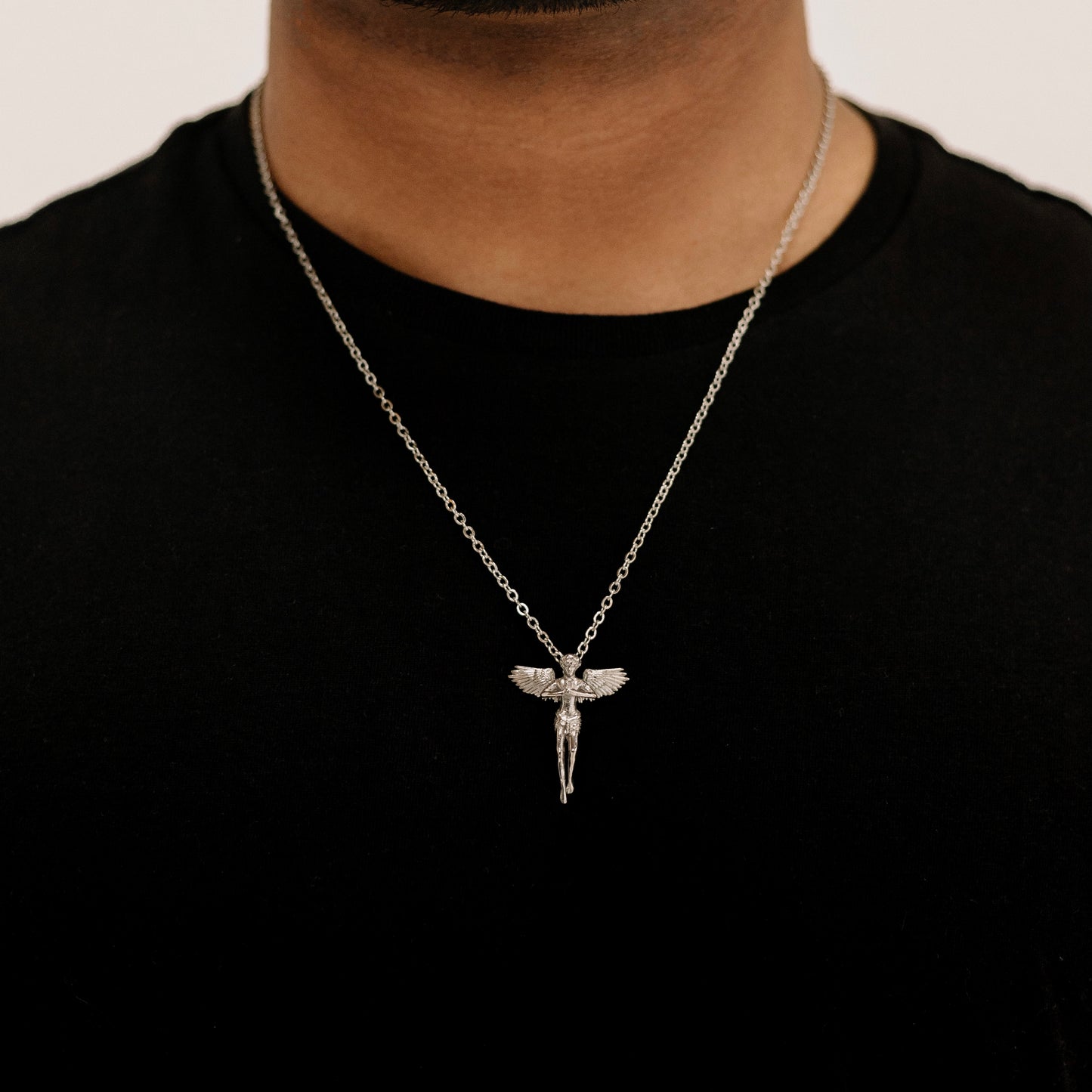 Silver Guardian Angel Necklace