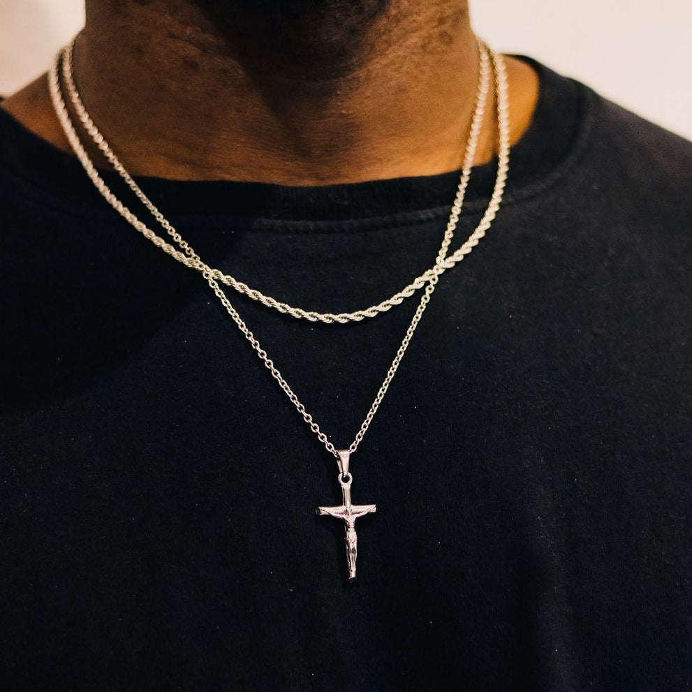 Silver crucifix necklace