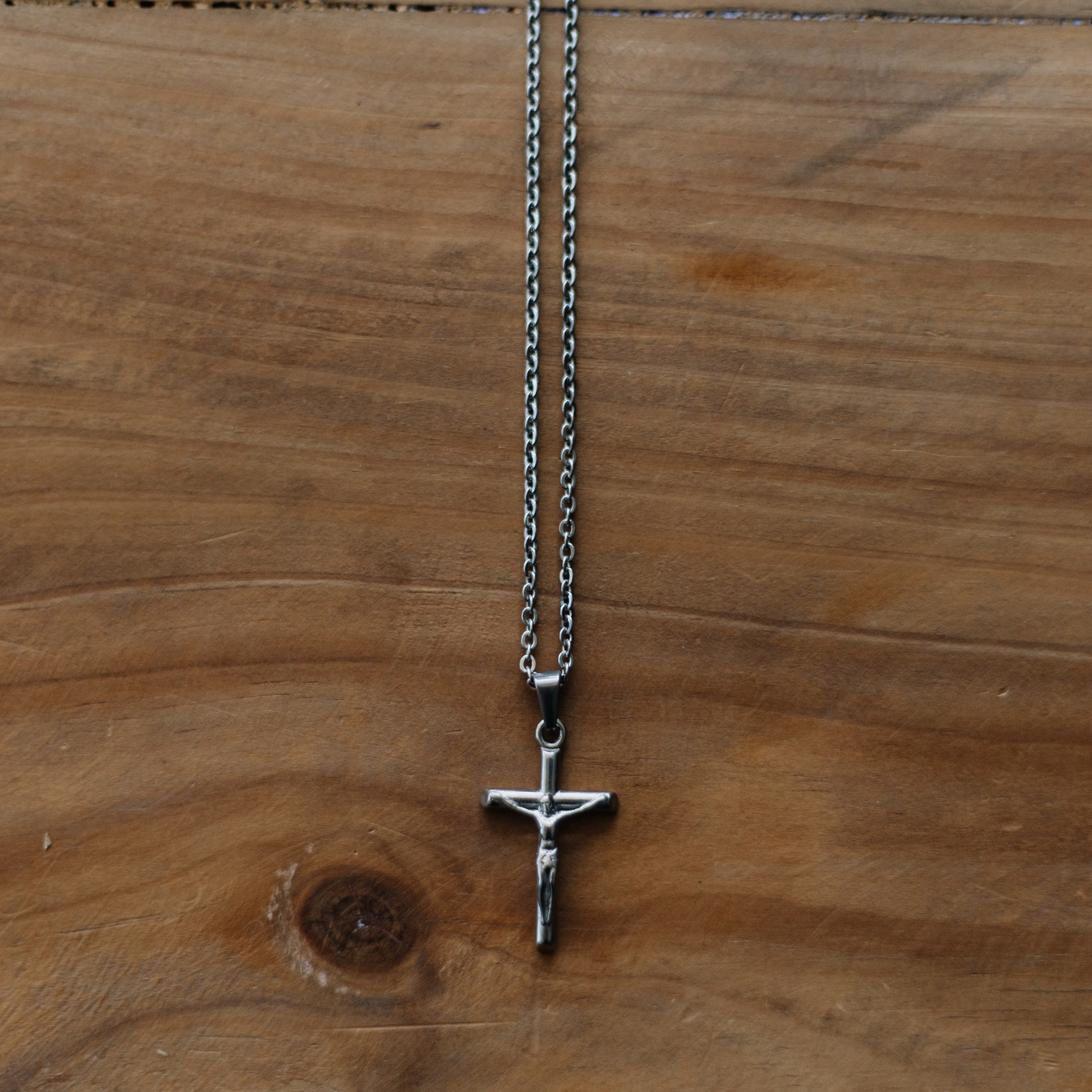 Silver crucifix necklace