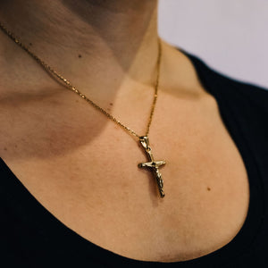 Gold crucifix necklace