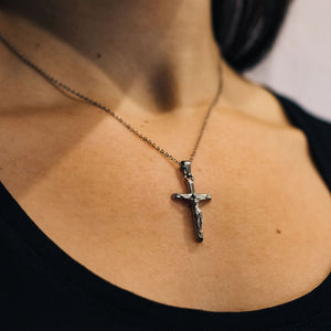 Silver crucifix necklace